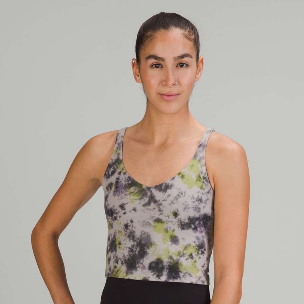 Lululemon Align Crop Tank, gray tie dye, size 16, NWT